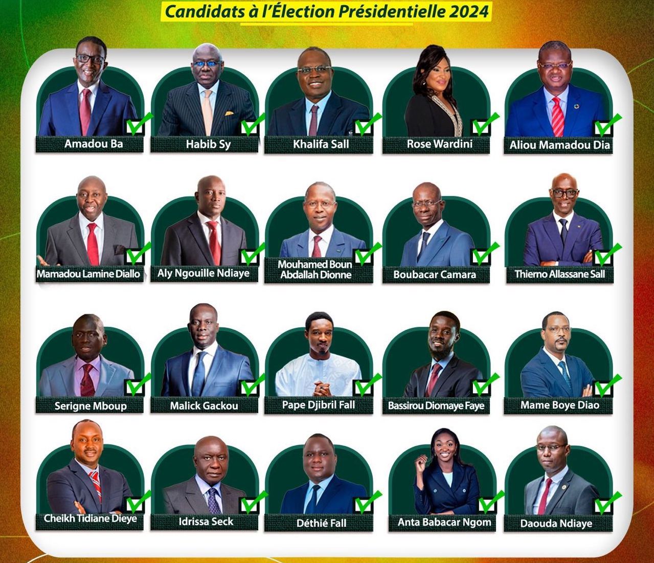 La course présidentielle sénégalaise : Un casting de 20 acteurs prometteurs pour le changement